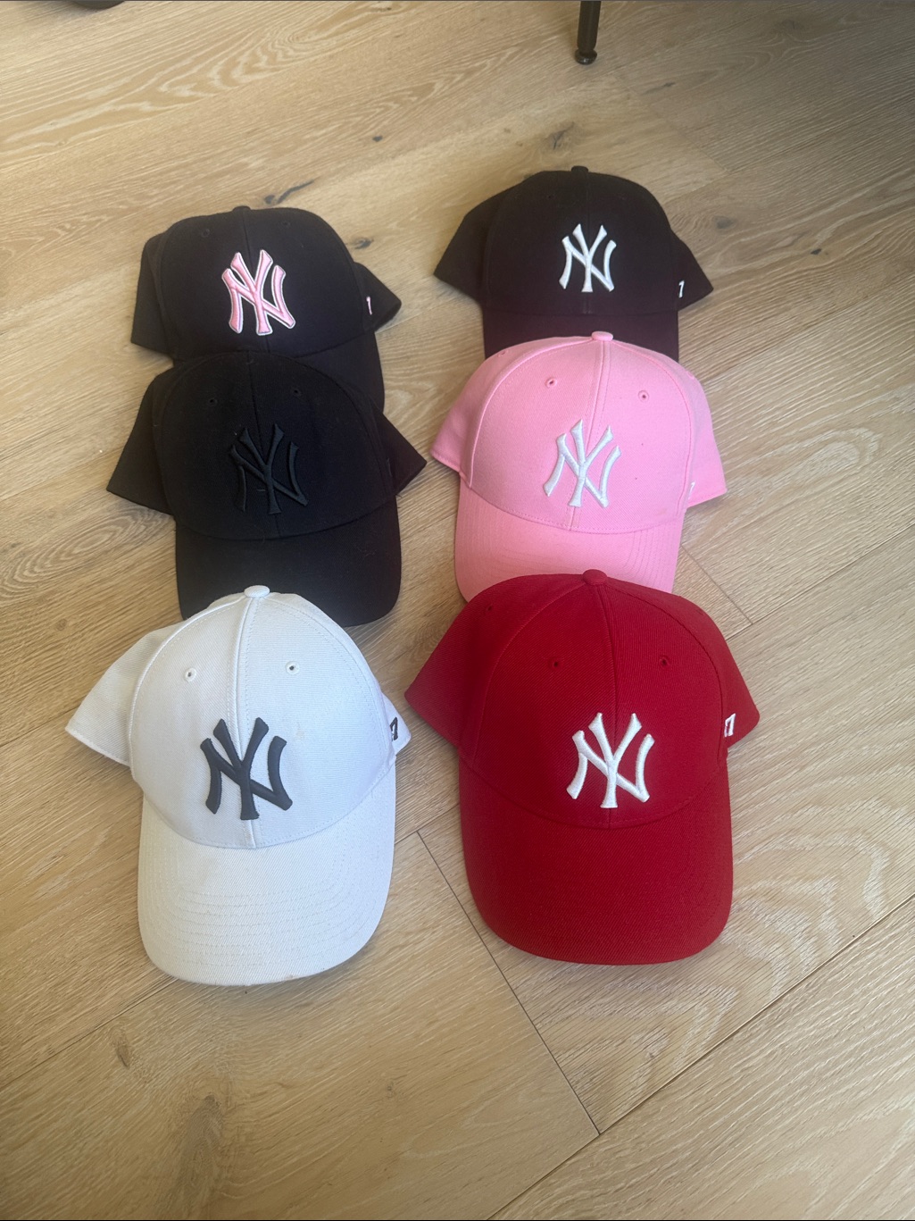 Embroidered Logo Baseball Cap  Black Pink White Red